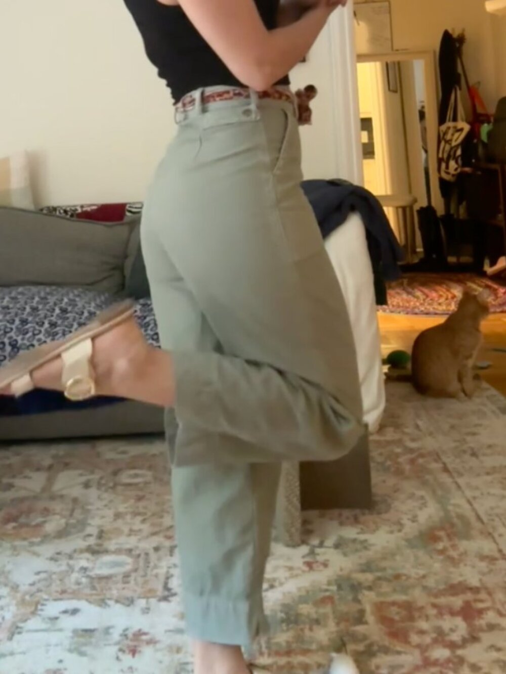 Abercrombie High Rise Straight Pants | Size Small | Sage Green